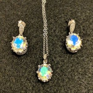 NWOT Topaz earring and necklace set
